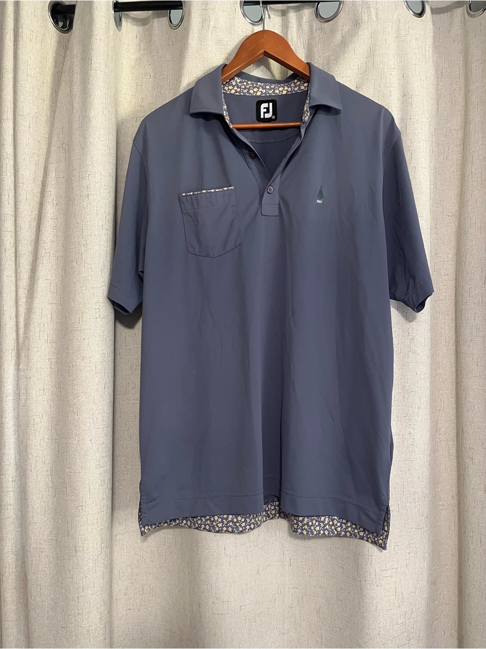 FootJoy Slate Blue Men's Short Sleeve Polo with Pocket